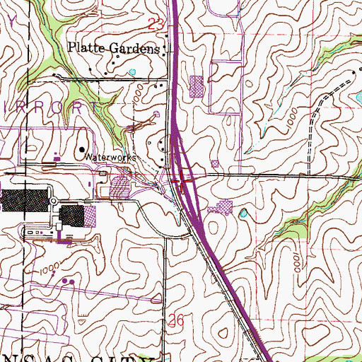 Topographic Map of Interchange 12, MO