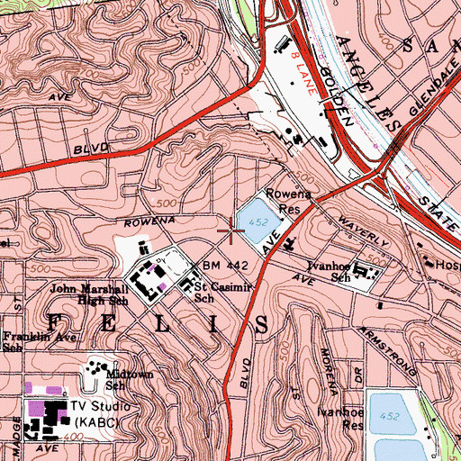 Topographic Map of Powena Reservoir, CA