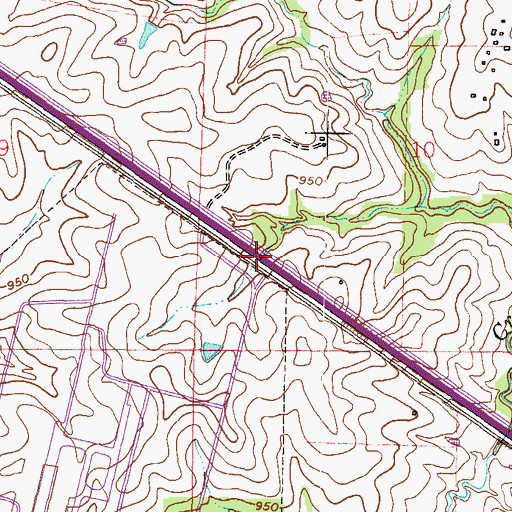 Topographic Map of Interchange 15, MO