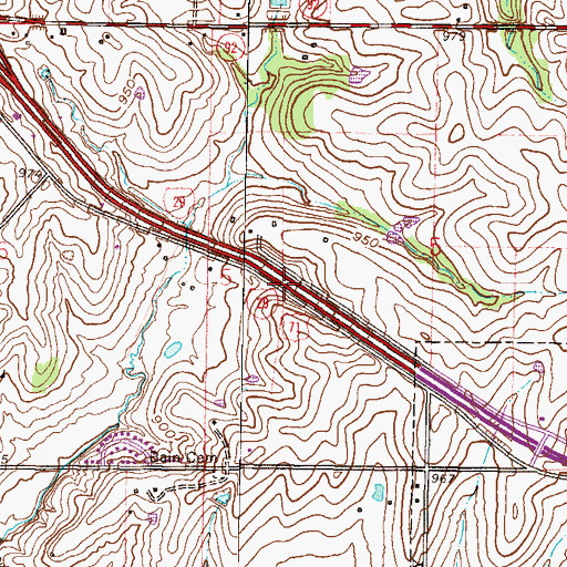 Topographic Map of Interchange 17, MO