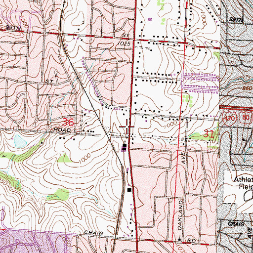 Topographic Map of Interchange 1C, MO