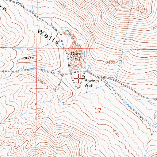 Topographic Map of Powers Well, CA