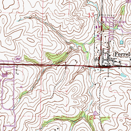 Topographic Map of Interchange 36, MO