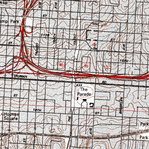Topographic Map of Interchange 3A, MO