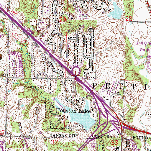 Topographic Map of Interchange 4, MO