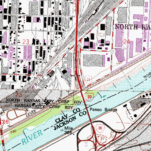Topographic Map of Interchange 5A, MO