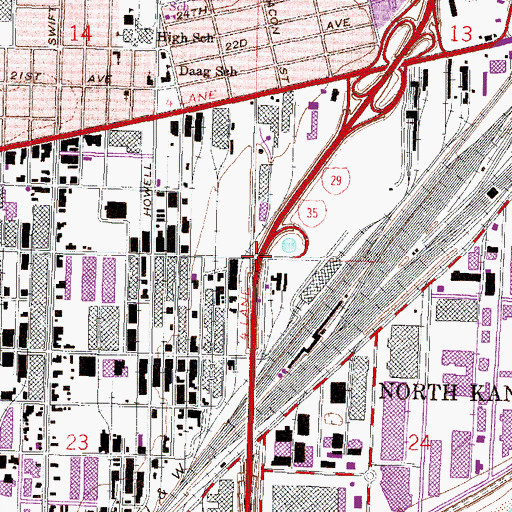 Topographic Map of Interchange 5B, MO