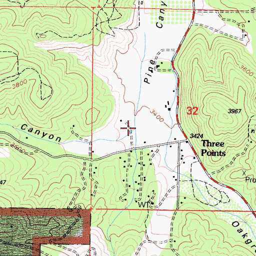 Topographic Map of Pratt Canyon, CA