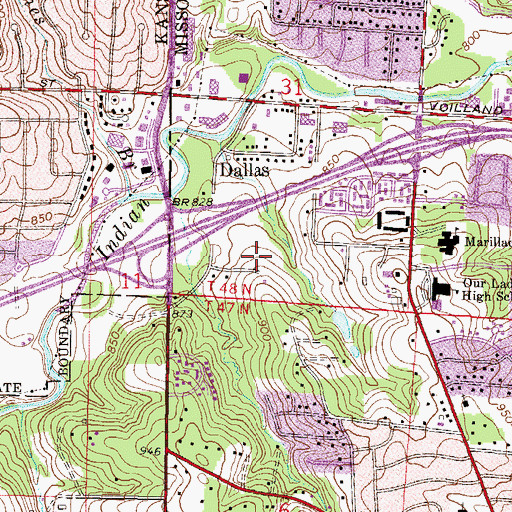 Topographic Map of Saint Joseph Medical Center, MO