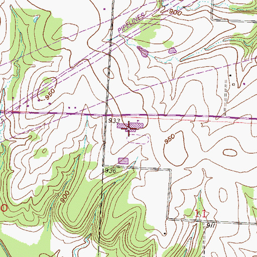 Topographic Map of Cass County Midway Wastewater Treatment Facility, MO