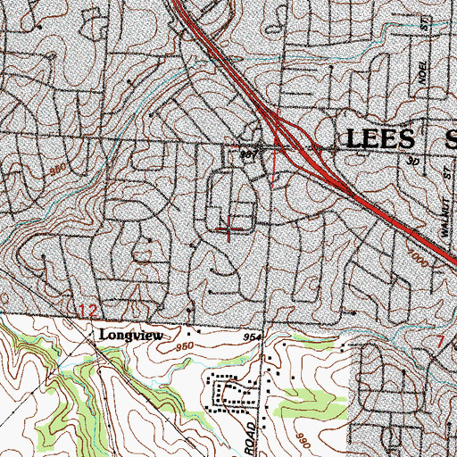 Topographic Map of Ceder Creek Mall Shopping Center, MO