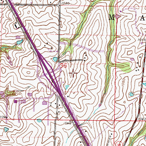 Topographic Map of Tiffany Landing Shopping Center, MO