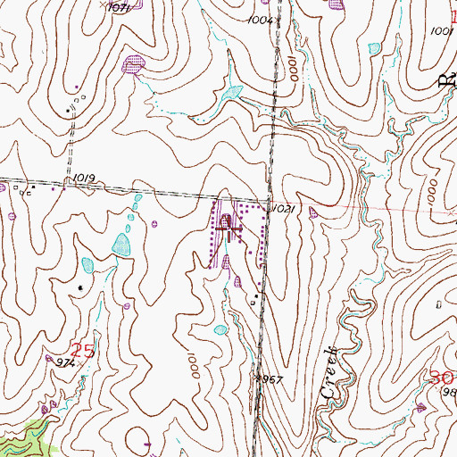 Topographic Map of Olson Acres, MO