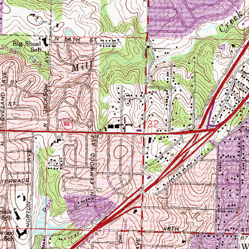 Topographic Map of Antioch Post Office, MO