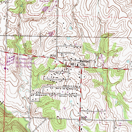 Topographic Map of Hodge Park Carrier Annex Post Office, MO
