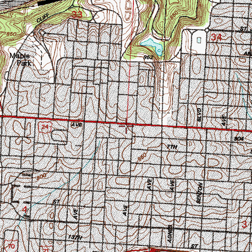 Topographic Map of William M Chick Post Office, MO