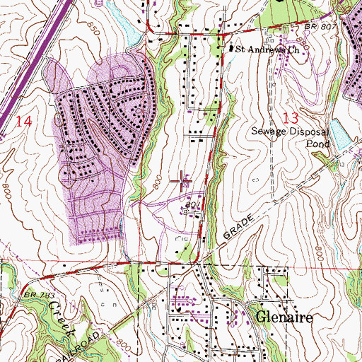 Topographic Map of Alexander Doniphan Elementary School, MO