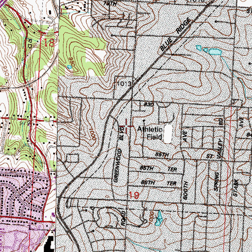 Topographic Map of Alpha Preschool, MO