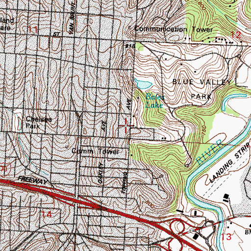 Topographic Map of Askew Elementary School (historical), MO