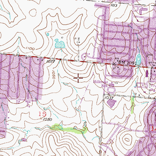 Topographic Map of Belton High School Freshman Center, MO