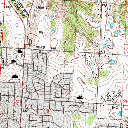 Topographic Map of Brittany Hill Middle School, MO