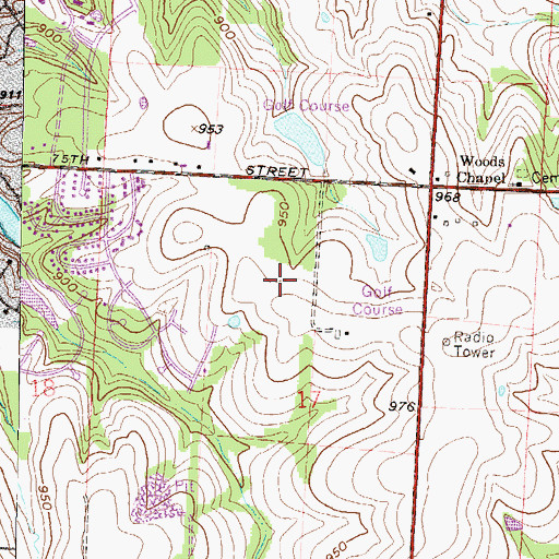 Topographic Map of Chapel Lakes Elementary School, MO
