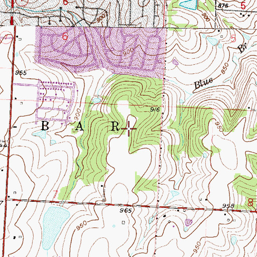 Topographic Map of Daniel Young Elementary School, MO