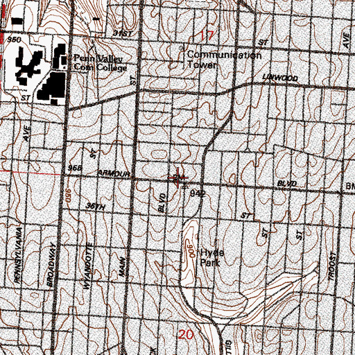 Topographic Map of Derrick Thomas Academy, MO