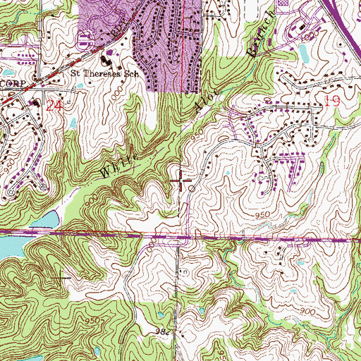 Topographic Map of English Landing Elementary School, MO