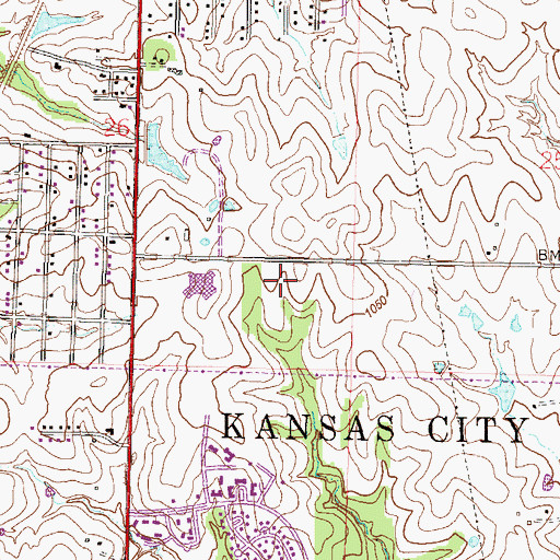 Topographic Map of Fox Hill Elementary School, MO