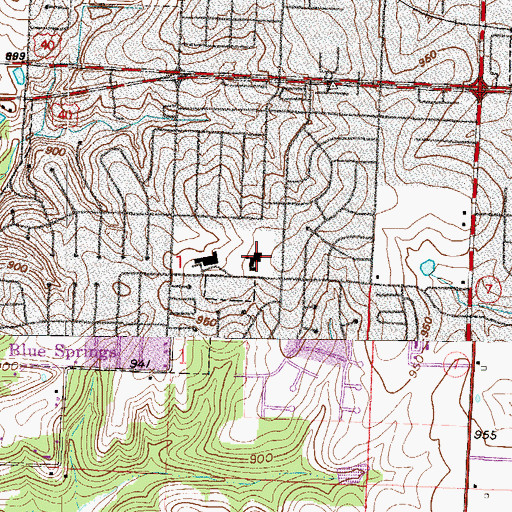 Topographic Map of Franklin Smith Elementary School, MO