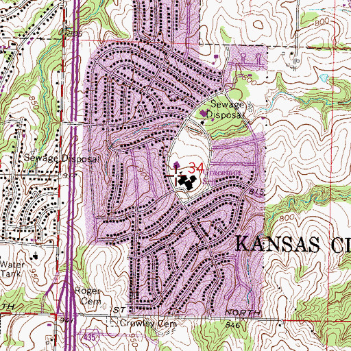 Topographic Map of Gracemor Elementary School, MO