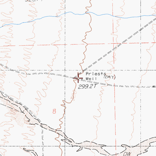 Topographic Map of Priests Well, CA