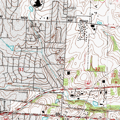 Topographic Map of James Walker Elementary School, MO