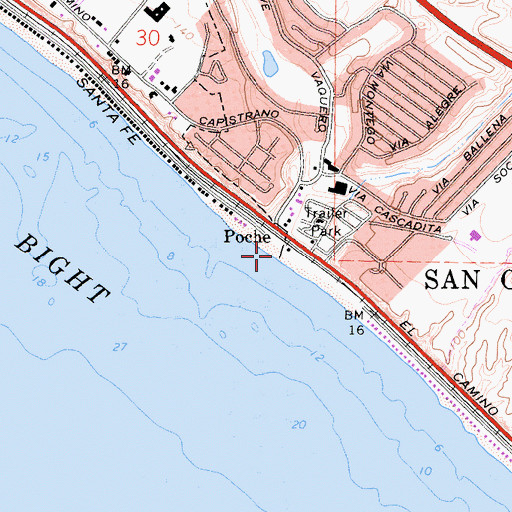 Topographic Map of Prima Deshecha Canada, CA