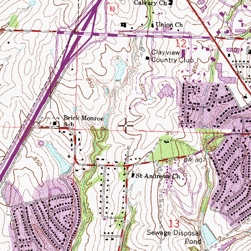 Topographic Map of Juvenile Justice Center, MO