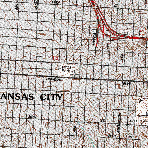Topographic Map of Delano Alternative School, MO