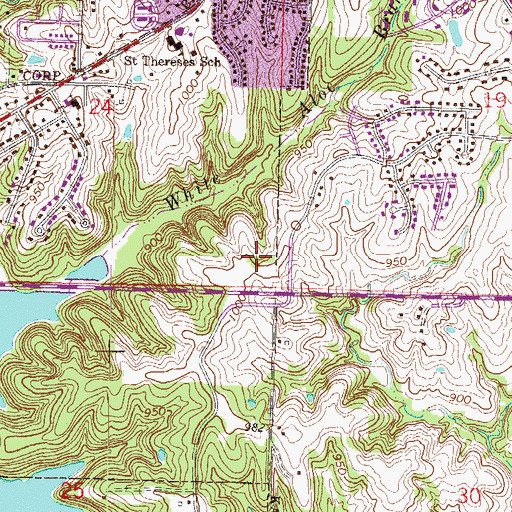 Topographic Map of Lakeview Middle School, MO