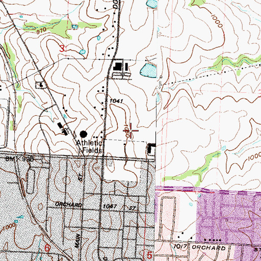 Topographic Map of Lee's Summit North High School, MO
