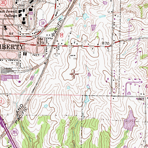 Topographic Map of Lillian Schumacher Elementary School, MO