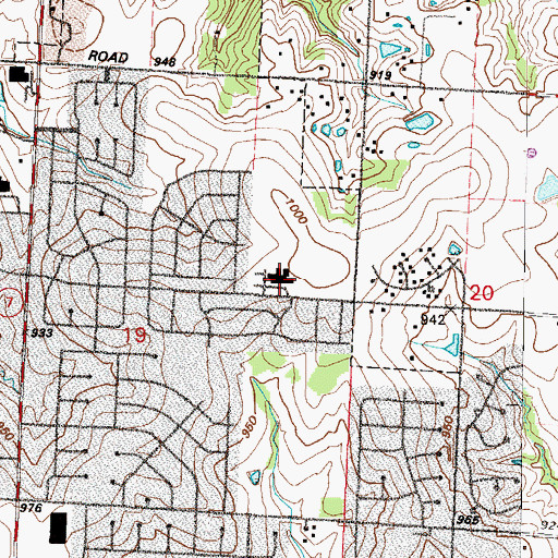 Topographic Map of Lucy Franklin Elementary School, MO