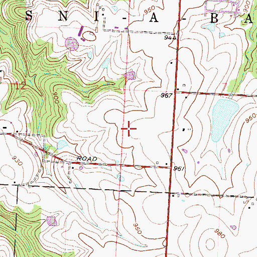 Topographic Map of Moreland Ridge Middle School, MO