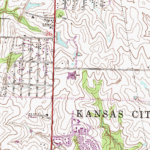 Topographic Map of New Mark Middle School, MO