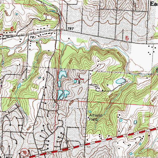 Topographic Map of Pioneer Ridge Middle School, MO