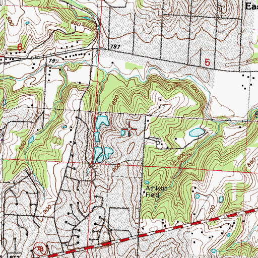 Topographic Map of Pioneer Ridge Middle School, MO
