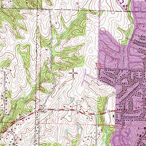 Topographic Map of Prairie Point Elementary School, MO