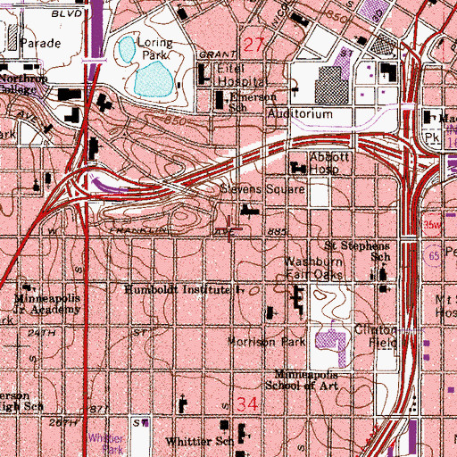 Topographic Map of African-American Family Services Center, MN