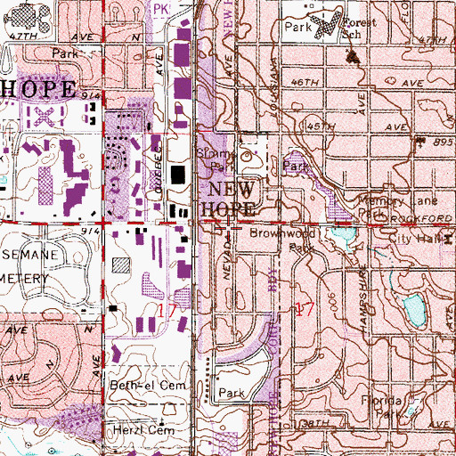 Topographic Map of All Star Sports Center, MN