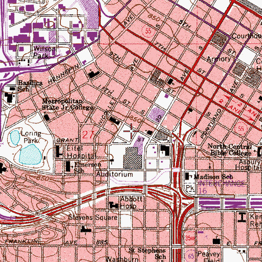 Topographic Map of Arts and Entertainment Building, MN