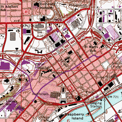 Topographic Map of Arts and Science Center, MN